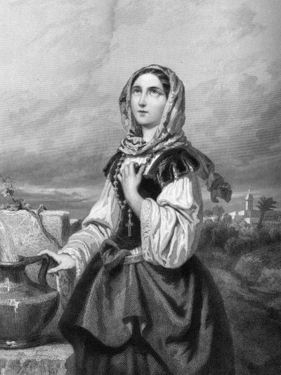 SAINT ROSE of LIMA Jungfrun (1586-1617) i ”The Holy Women””.1852 av Unknown artist