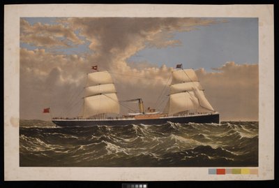 S S Bristol, White Star Line, ca 1875 (tryck) av Unknown artist