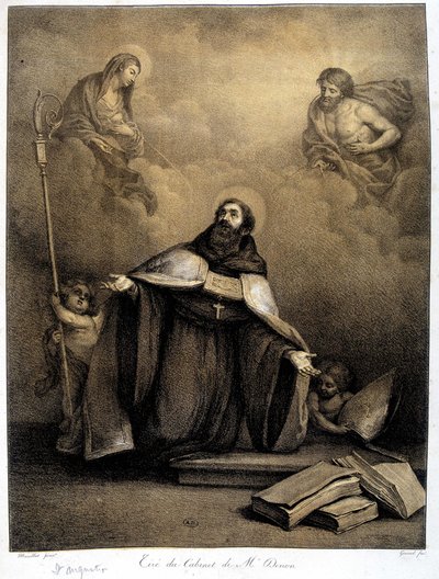 Saint Augustine (354-430) - 1800-talet av Unknown artist