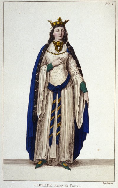Saint Clotilde, frankernas drottning (v. 475-545), hustru till Clovis 1:a. av Unknown artist