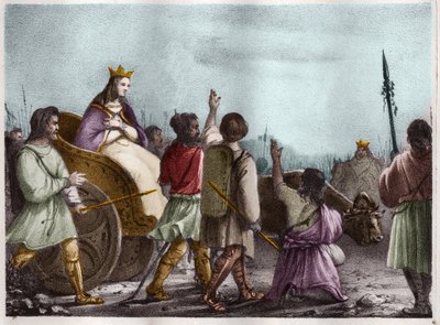Saint Clotilde, frankernas drottning (v. 475-545), hustru till Clovis 1:a. av Unknown artist