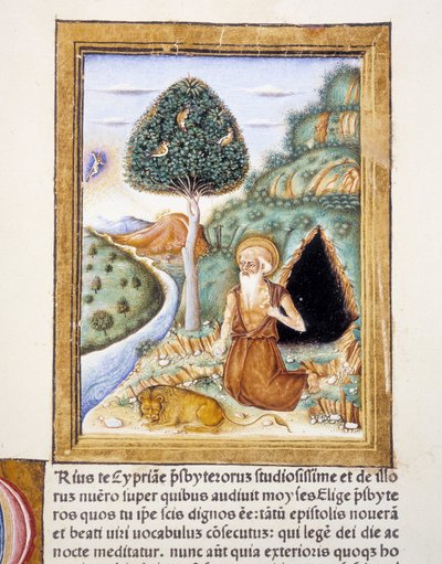 Saint Hieronymus - miniatyr av Unknown artist