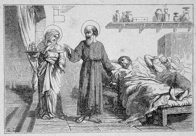 Saint Julian the Hospitaller och hans följeslagare, martyrer av Unknown artist