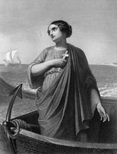 Saint Paule.Roman Patrician (347 till 404) - i "" The Holy Women"". 1852. av Unknown artist
