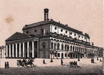 Sankt Petersburg, Ryssland: utsikt över Grand Theatre i Sankt Petersburg i "" Världen illustrerar 168 vyer"" Odaterat (slutet av 1800-talet) av Unknown artist