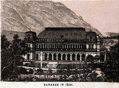 Salzkammergut-regionen, Österrike: utsikt över Curhaus i Ischl. "" Världen illustrerar 168 vyer"" Odaterat (slutet av 1800-talet) av Unknown artist