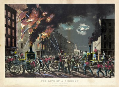 Scen av amerikanska brandmäns dagliga liv av Unknown artist