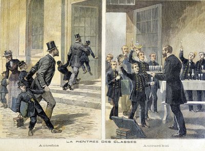Skola: tillbaka till skolan igår och idag - i "" the Petity Journal" av Unknown artist