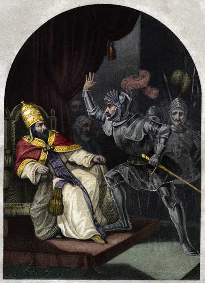 Sciarra Colonna slår påven Bonifatius VIII i ansiktet av Unknown artist