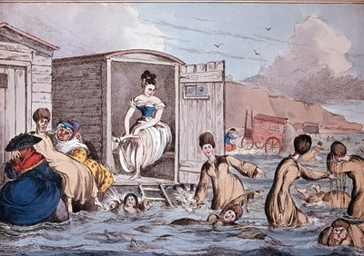 Havsbad i Brighton - 1800-talet, B.N. av Unknown artist