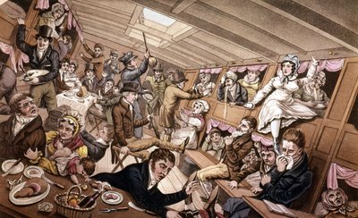 Sjösjuka. Illustration av tidigt 1800-tal. av Unknown artist