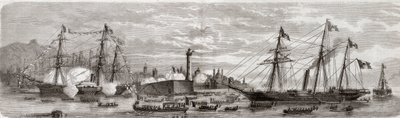 Andra italienska självständighetskriget, italienska kampanjen 1859: Napoleon III (1808-1873) i hamnen i Genes 12/05/1859 - Fransmännens ankomst till Genua, 12 maj av Unknown artist
