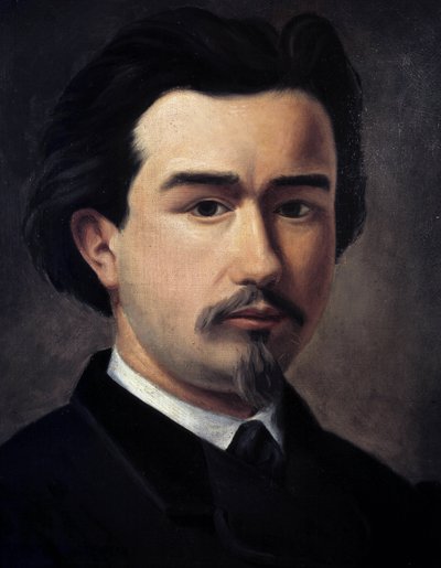 Självporträtt av Clément Ader (1841-1925), fransk ingenjör och uppfinnare, "flygets fader". av Unknown artist