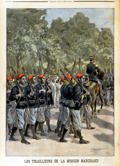 Senegalesiska Tirailleurs de la Mission Marchand à Paris- i "" Le petit journal"" av 1899-07-23 av Unknown artist