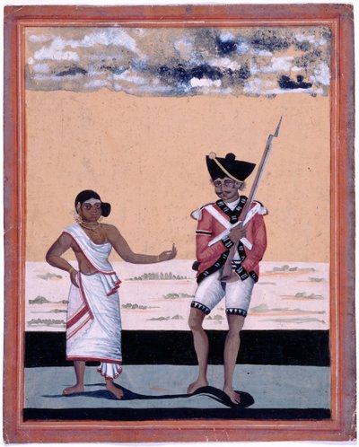Sepoy från Madras infödda infanteri och hans fru av Unknown artist
