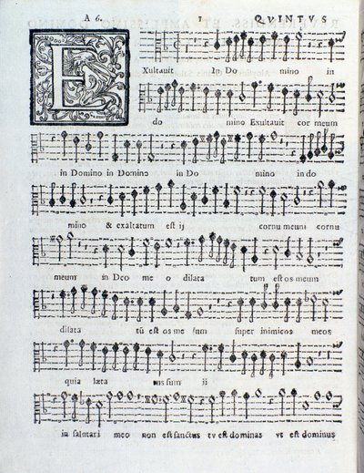 Notblad i den andra boken av Sacrae Symphoniae av Giovanni Gabrieli av Unknown artist
