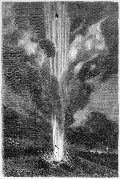 Snäckskal lanserade mot månen - i "Resan från jorden till månen"" av Jules Verne av Unknown artist