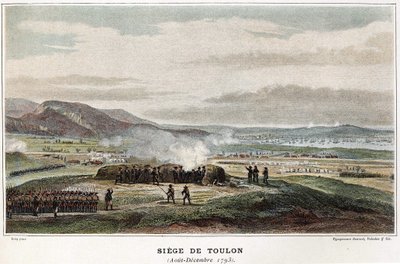 Belägring av Toulon augusti-december 1793 - i "" Napoleons sjöstrider"" av Unknown artist