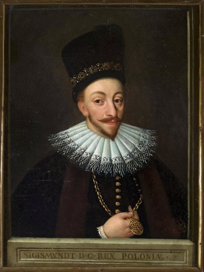 Sigismund III av Polen - Porträtt av Sigismund III Vasa, kung av Polen (1566-1632), Anonym. Olja på duk, tidigt 1600-tal, Narodowe-museet, Warszawa av Unknown artist