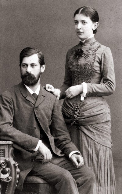 Sigmund Freud och hans fru Bernays Martha i juni 1885. av Unknown artist