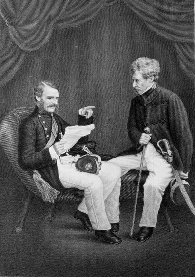 Sir Colin Campbell och generalmajor Mansfield av Unknown artist