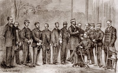 Sir James Hope Grant (1808-1875), en brittisk soldat och hans stab under det andra opiumkriget, som varade från 1856 till 1860. av Unknown artist