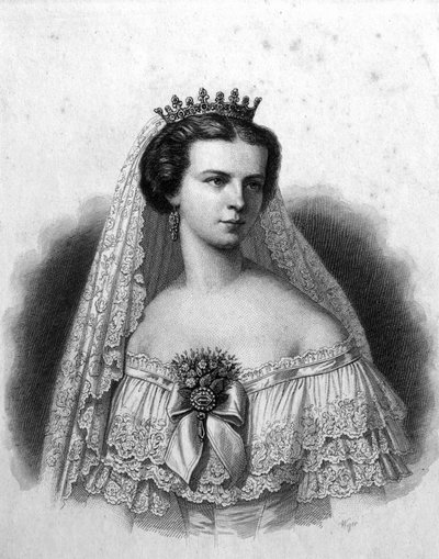 Sissi: Elizabeth av Wittelsbach eller Elizabeth av Österrike, imponerad av Österrike och Ungern (1837-1898) av Unknown artist