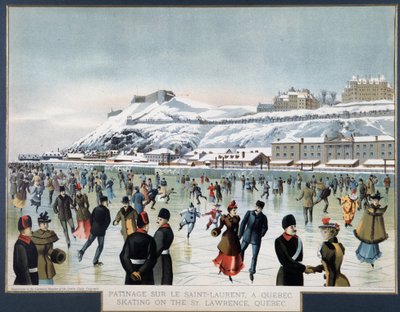 Skridskoåkning på Saint Laurent, Quebec, n.d. av Unknown artist