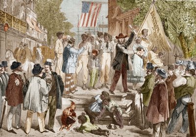 Slavförsäljning till Richmond i USA 1864. av Unknown artist