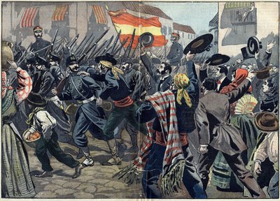 Spansk-amerikanska kriget eller kubanska frihetskriget (1868-1898) mellan Spanien och Nordamerika av Unknown artist