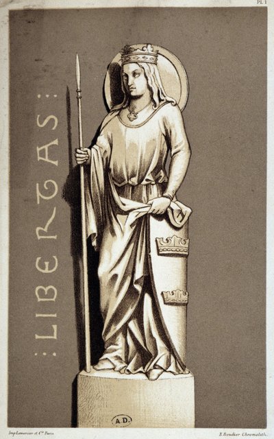 Staty som representerar Liberty of Chartres. av Unknown artist
