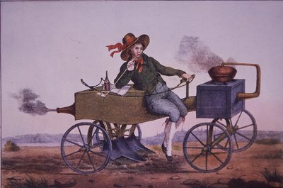 Ångplog, tidigt 1800-tal (färg litho) av Unknown artist