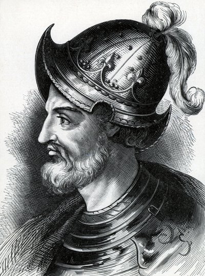 Stefan av Blois (Stefan av England, ca 1097-1154), ca 1900 (gravyr) av Unknown artist