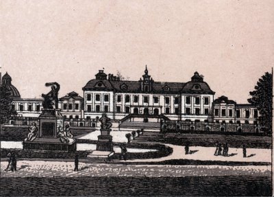 Stockholm, Sverige: utsikt över Drottningholms slott (Drottningholms slott). i "" Världen illustrerar 168 vyer"" Odaterat (slutet av 1800-talet) av Unknown artist