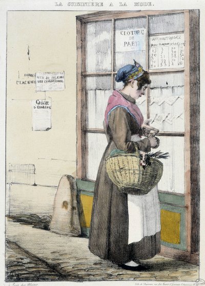Spis med pengar för shopping - gravyr av Unknown artist