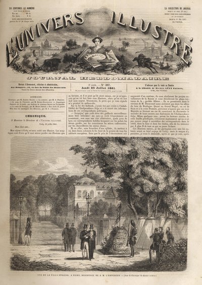 Strauss villa i Vichy - Strauss villa en Vichy residens för kejsar Napoleon III (1808-1873) - det lysande universum 1861 av Unknown artist