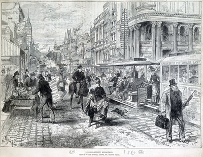 Gatuscener, Collins Street i Melbourne 1889. av Unknown artist