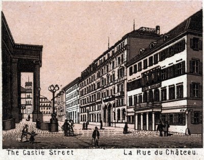 Stuttgart, Tyskland: utsikt över Chateau Street. i "" Världen illustrerar 168 vyer"" Odaterat (slutet av 1800-talet) av Unknown artist