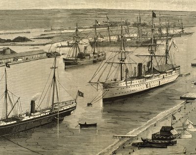 Suezkanalen, Port-Said, Egypten av Unknown artist