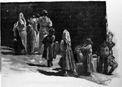 Vidskepelse: kontemplationen av stjärnor av invånarna i byarna på Sicilien. Gravyr av 1800-talet av Unknown artist