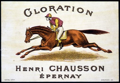 Tag av "" Glorination Henri Chausson Epernay"": ridning, sd. 1800-talet. av Unknown artist