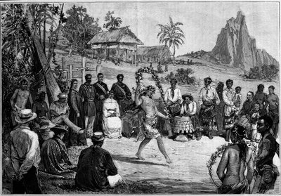 Tahiti: Thailändska danser i Papeete, inför kung Pomare V:s hov av Unknown artist