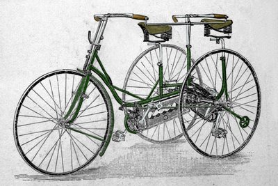 Tandem trehjuling modell. av Unknown artist