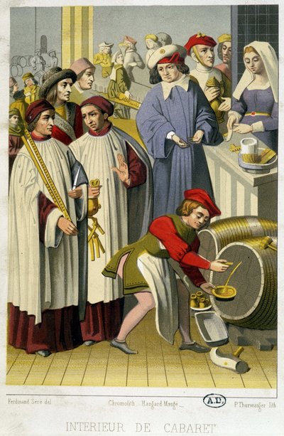 Skatteindrivare på vin inne i en kabaré av Unknown artist