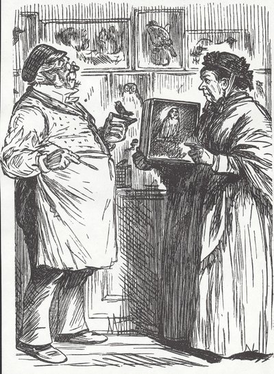 Taxidermist, sent 1800-tal (trästick) av Unknown artist