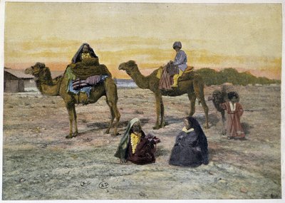Tekes (ryska nomader) och deras kameler, sent 1800-tal av Unknown artist