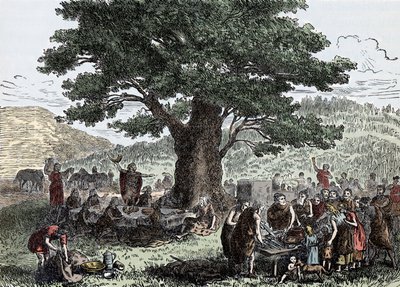Teutoner njuter av semestern - gravyr från slutet av 1800-talet av Unknown artist