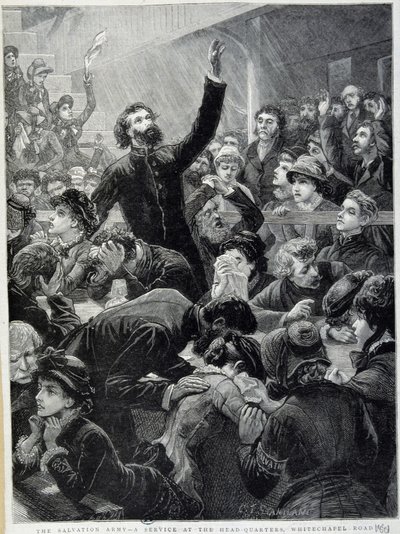 The Armee of Salvation - distribution vid Whitechapel Roads högkvarter 1881 av Unknown artist