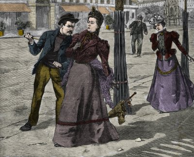 Mordet på kejsarinnan Elisabeth av Österrike (Sissi) av den italienska anarkisten Luigi Lucheni, i Genève av Unknown artist