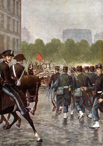 Bava Beccaris-massakern, uppkallad efter den italienske generalen Fiorenzo Bava-Beccaris, avser undertryckandet av omfattande upplopp i Milano i maj 1898. Italien) av Paolo Giudici av Unknown Artist